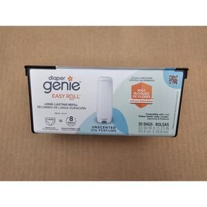 Diaper Genie Easy Roll Refill 30 Bags 1410 Diapers Odor Control Unscented